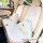 Cute puppy plush car headrest with soft neck pillow, featuring adorable white and pink design for cozy in-car comfort.