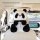 Cute panda plush car tissue box holder, adorably designed to hang on your car seat headrest for easy access and a charming to...