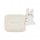 Adorable white plush bunny armrest tissue box cover, perfect for adding a touch of cuteness to your car interior.