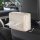 Elegant premium leather car tissue box with quilted design, stylishly attached to armrest for convenient access and refined i...