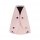 Pink child seat belt shoulder pads with anti-chokehold safety design, featuring four silver snap buttons for secure attachmen...