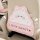 Cute cartoon bunny car kick mat with little sweet text, designed as a leather anti-dirt seat protector for vehicle interiors.
