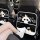 Black leather car seat kick pad featuring a cute panda cartoon design, perfect for all-season use and anti-stain protection.