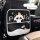 Cute panda cartoon car kick pad with all-season leather and anti-stain design, featuring playful panda and chick illustration...