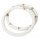 White cartoon steering wheel cover featuring cute bear faces, made from soft cotton linen for a non-slip grip.