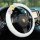 Adorable lamb wool steering wheel cover featuring colorful floral designs and a non-slip texture, enhancing both comfort and ...