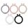 Five cozy rabbit ear plush steering wheel covers in gray, pink, beige, white, and black, perfect for winter warmth and style.