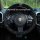 Cotton linen camellia embroidered steering wheel cover keeps hands warm and stylish in a porsche vehicle, featuring elegant b...