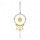 Elegant antique-style car pendant for women, featuring a golden circular charm with intricate designs, pearl beads, and turqu...
