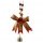 Auspicious car pendant featuring a cute animal charm, red and gold ribbon with (great luck) text, and a small bell for pea...