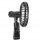 A black, rotatable 12v/24v car fan with a protective grille and clip-on base for versatile cooling.