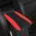 Leather armrest box mat with ice silk non-slip console cover, featuring red and black design for enhanced comfort and style i...