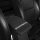 Elegant black leather armrest mat with snowflake rhinestone trim, designed for all-season comfort and style in your car.