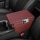 Leather quilted car armrest box mat with a sleek design, featuring a storage pocket and a phone holder, perfect for universal...