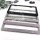 Elegant stainless steel license plate frames adorned with sparkling rhinestones in black, silver, and pink, perfect for addin...