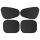 Four black electrostatic side window sunshades designed to protect babies from sunlight, featuring a sleek and compact design...