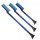 Three extendable car snowplow and ice remover tools with blue bristles and black handles, designed for efficient winter vehic...