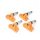 Four orange bmw mini tpms sensors (part number 6856227) displayed against a white background, showcasing their design and fun...