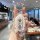 A hand holds a wuling hongguang mini ev car key cover featuring a cute macaron-style design with a dachshund theme, including...