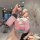 A hand holds a jetour traveler key cover featuring a cute patrick star design, with a pink strap and a rugged abs shell case ...