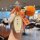 A hand holds a nissan sylphy car key cover with a design, accompanied by a crocheted orange and tag reading , set in a...