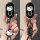 Black bestune pony car key cover featuring a cute hello kitty design, with a matching keychain and get rich strap accessory.