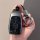 A hand holds a mercedes e300l transparent car key cover, showcasing its sleek design and compatibility with models like glc26...