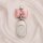 Elegant nio et5 key cover with a pink bow and heart charm, crafted from premium leather for et5/et7/es6/es8 models.