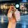 A hand holds a stylish toyota key cover for camry, corolla, rav4 & land cruiser, featuring a pink marble design with gold acc...