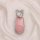 Elegant ora good cat key cover featuring a pink textured design with silver accents and a sparkling bear-shaped key ring, set...