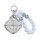 Elegant wuling binguo key cover featuring a diamond-shaped design with a textured silver finish and a pearl-accented wrist st...