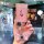 A hand holds a pink aito m9 key cover with a textured design and butterfly charm, showcasing its elegant and slim leather rfi...