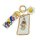 Elegant lexus es200 key cover featuring a charming cartoon design with text, gold accents, and a matching leather tag for...