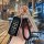 Elegant black and gold mitsubishi key cover for outlander, eclipse cross & asx, featuring a braided leather strap and diamond...