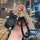 Elegant black and gold buick key cover for excelle, verano, envision, and enclave, featuring a braided leather keychain and d...