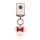 Elegant volvo xc60 key cover featuring a minnie mouse design with a red bow and minnie text, crafted in premium leather for b...