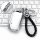 Stylish kia seltos key cover with sleek silver design and black leather strap, featuring a close-up of the remote buttons on ...