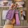 A hand holds a stylish purple cadillac key cover with a quilted strap and a diamond-encrusted keychain, designed for ct5, xt5...
