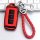 Red leather key cover for chery jetour x90, featuring a braided strap and sleek design, perfect for x70s models.