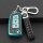 Blue nissan key cover for 14th-gen sylphy & bluebird (2020–2021) with braided leather strap and secure carabiner, featuring a...