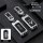 Silver and deep space black mitsubishi outlander key cover with metal buckle style, showcasing a sleek zinc alloy design for ...