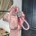 A hand holds a pink buick key cover for excelle, regal, gl8 & encore, featuring a glittery finish and a cute bear charm with ...