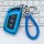 Blue baojun rs3/rs5/rc6/rc5/rm5/e300 valli key cover with braided strap, displayed on a keyboard.