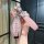 Elegant pink leather key cover for hongqi h5, featuring a sleek design with sparkling details and a matching keychain, perfec...
