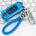 Blue mazda key cover for cx-4, axela, cx-5, atenza & ruiyi, featuring a braided leather strap and sleek design, displayed on ...