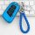 Blue chery eq1 key cover with braided rope and sleek design, perfect for womens keys.