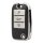 Premium leather key cover for roewe rx3/rx5/rx8, featuring a sleek design with three functional buttons and a metallic finish...