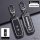Mazda key cover with carbon fiber and silicone design, featuring buttons for cx-3, cx-5, cx-9, mazda3, and mazda6 models, sho...