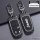 Jeep compass key cover featuring carbon fiber and silicone design, showcasing a sleek black leather finish with jeep branding...