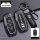Carbon fiber and silicone hyundai key cover for ix35, elantra, venue, and more, featuring a sleek design with a leather rope ...